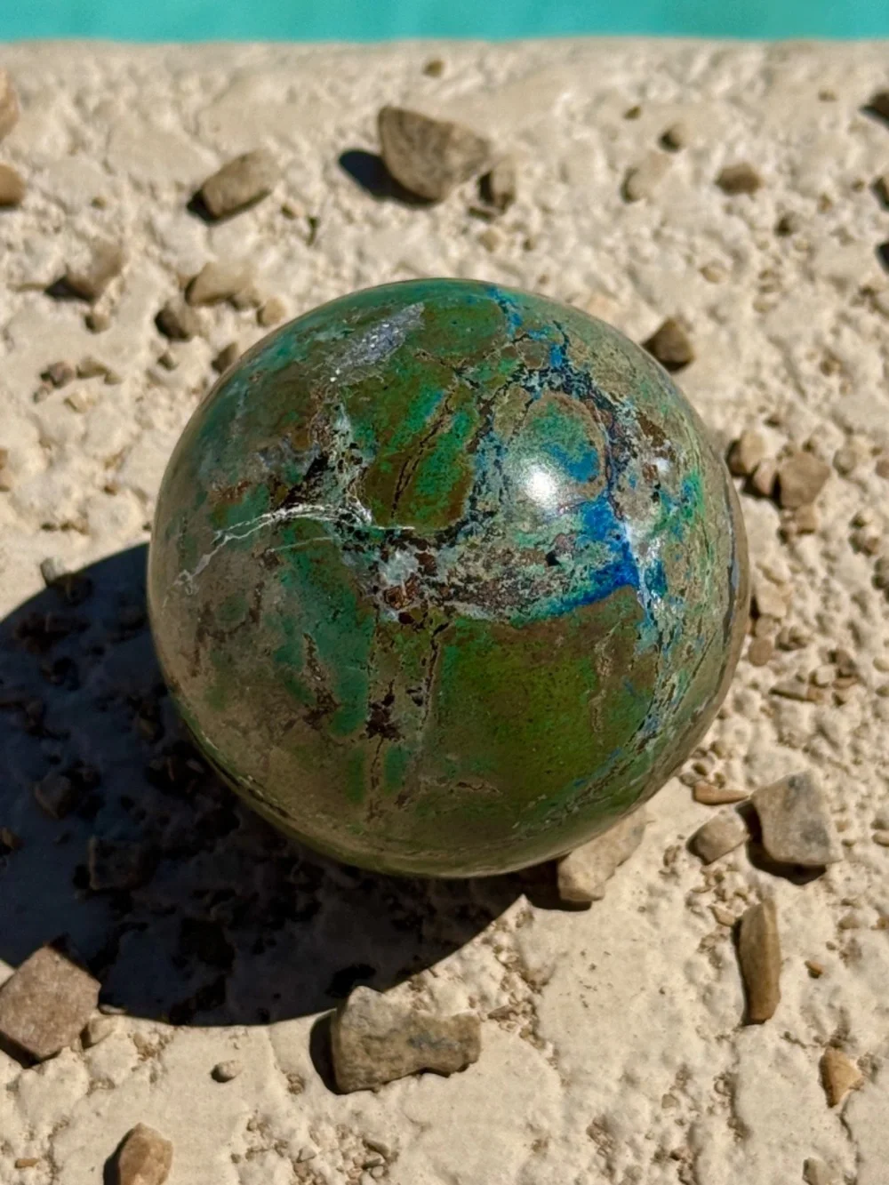 AAA Peruvian Chrysocolla Earthy Green Copper Mineral Crystal Sphere